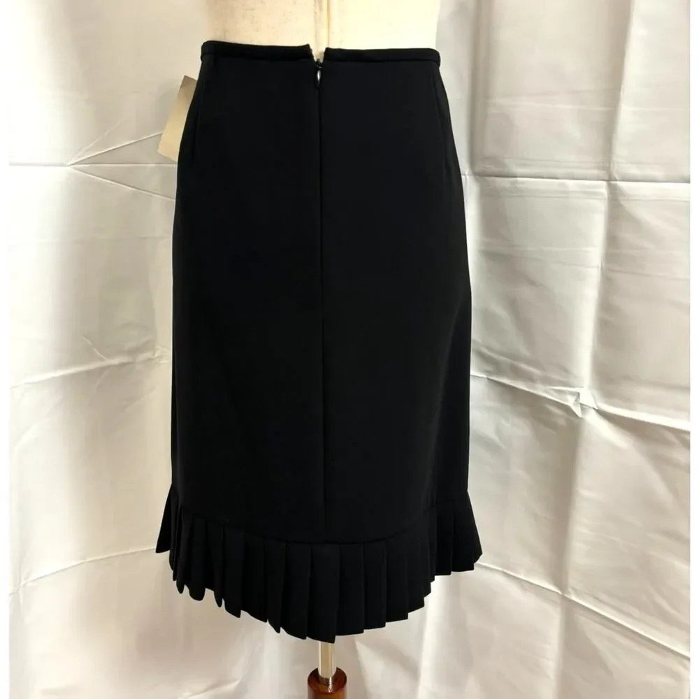 NWT Tahari ASL Ruffle Hem Black Pencil Skirt Size 8P - Picture 2 of 6